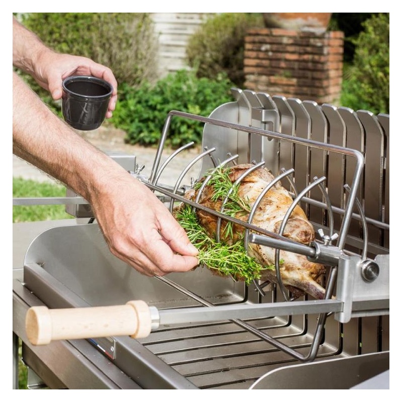 Barbecue Mendy inox 54x32 sur chariot Le Marquier