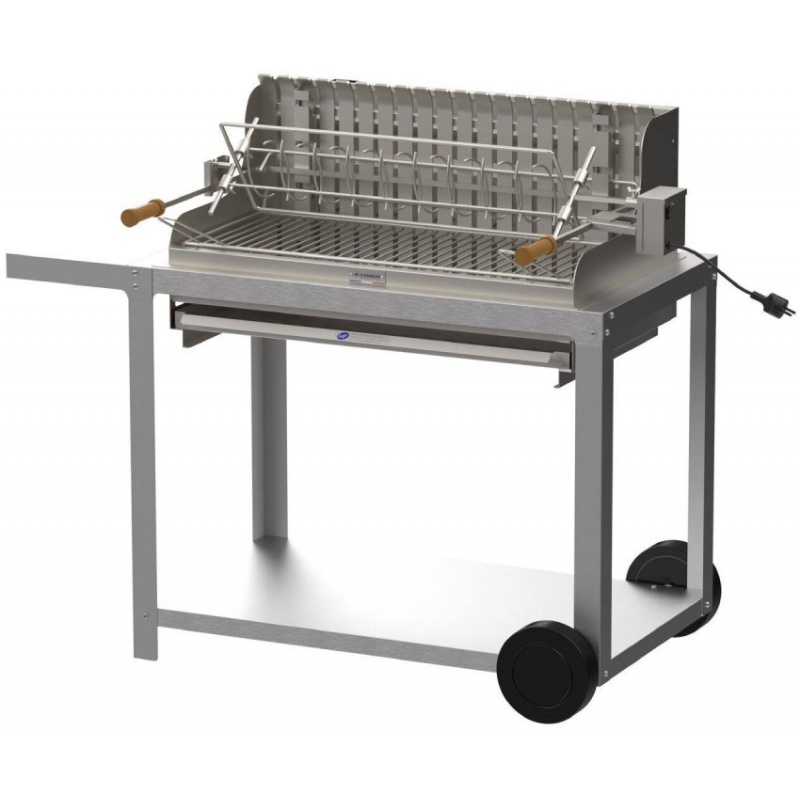 Barbecue Le Marquier Irissarry inox 78x32 sur chariot 