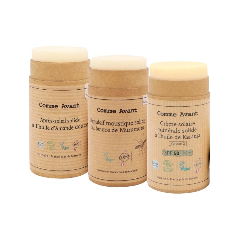 Pack été : crème solaire SPF50, après soleil & anti-moustique Comme Avant