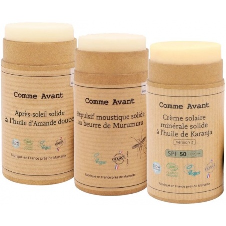Pack été : crème solaire SPF50, après soleil & anti-moustique Comme Avant - Comme Avant