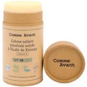 Crème solaire bio minérale solide SPF50 à l'huile de karanja Comme Avant