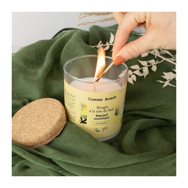 Bougie anti-moustique parfumée citronnelle Comme Avant