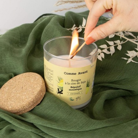 Bougie anti-moustique parfumée citronnelle Comme Avant