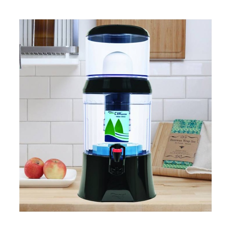 Fontaine EVA filtrante noire 7L avec système magnétique