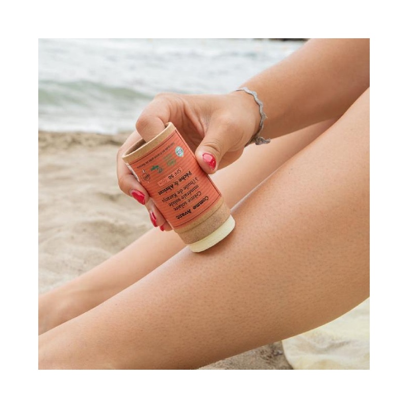 Crème solaire bio minérale solide SPF50 - Parfum Pêche Abricot Comme Avant
