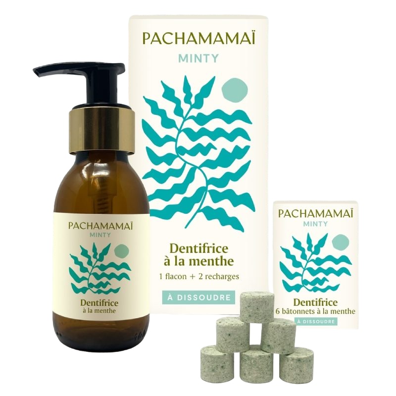 Dentifrice à dissoudre Minty - Kit démarrage Pachamamaï