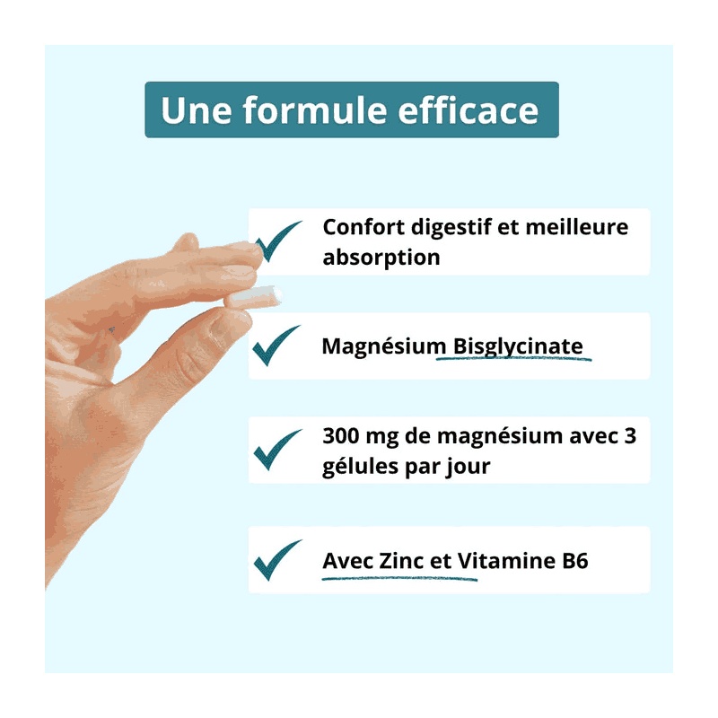 Formule efficace : Magnésium Zinc et Vitamine B6 - Argalys