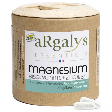 Complément Magnésium Bisglycinate + B6 et Zinc ARGALYS - Argalys