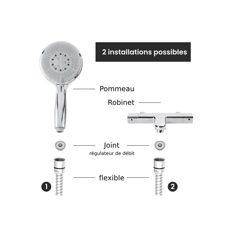 Installation du joint régulateur de débit pour douche