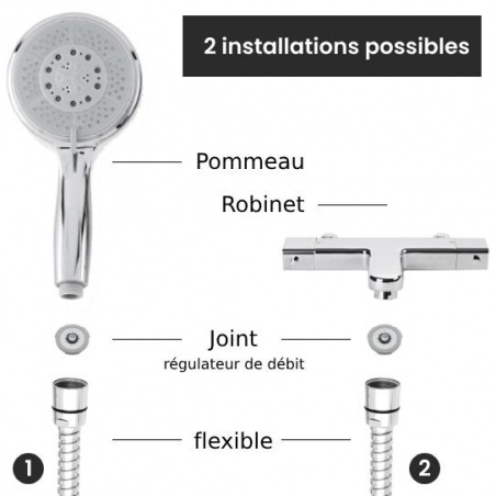 Installation du joint régulateur de débit pour douche