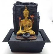Fontaine Zen résine Bouddha Thaï Doré
