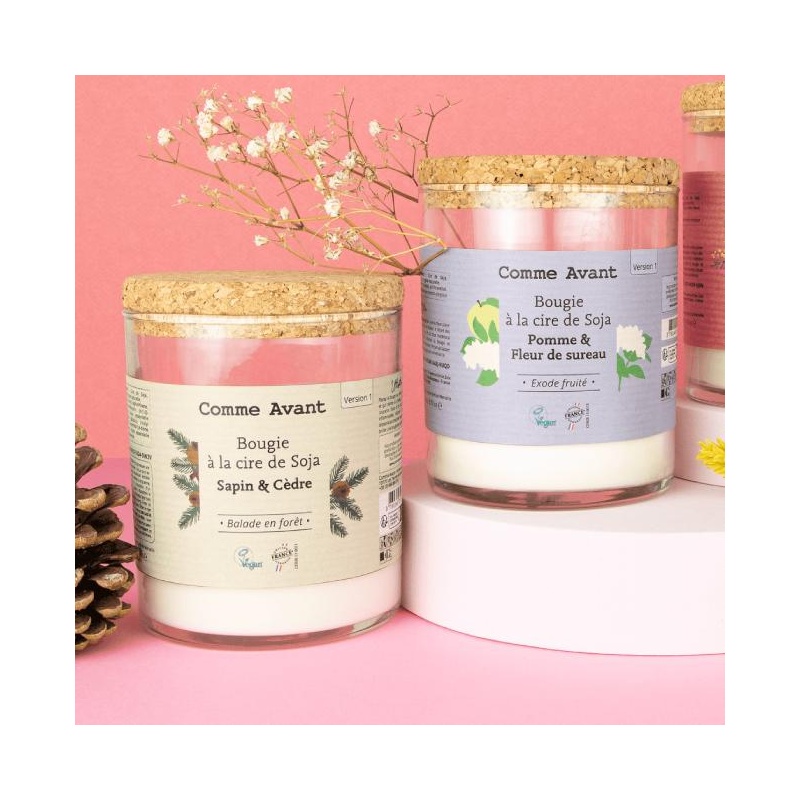 Bougie naturelle à la cire de soja - Comme Avant