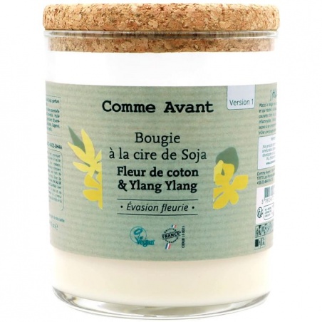 Bougie parfumée à la cire de soja - Fleur de coton et Ylang Ylang Comme Avant - Comme Avant