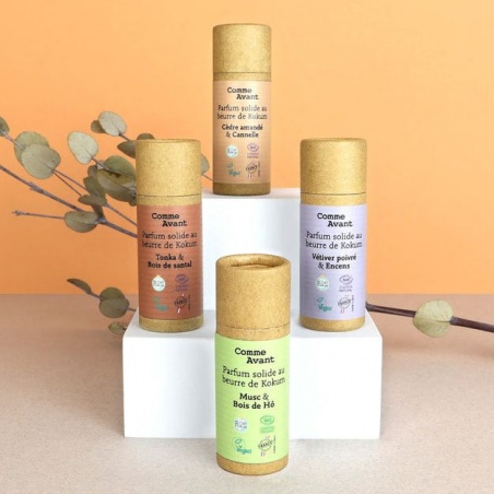 Parfums bio naturels solides Comme Avant pour hommes