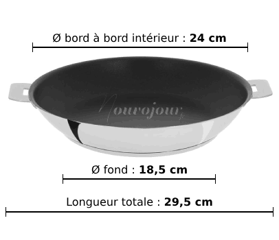 dimensions de la poêle CRISTEL Mutine P24QE