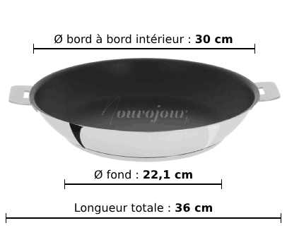dimensions de la poêle CRISTEL Mutine P30QE
