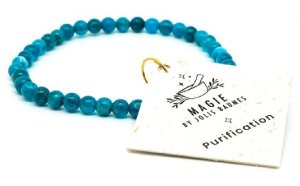 Bracelet apatite bleue en pierres naturelles roulées