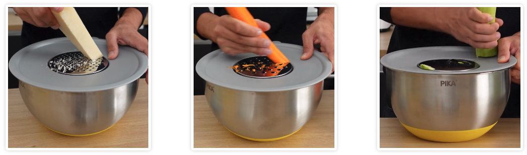 saladiers avec râpes intégrées